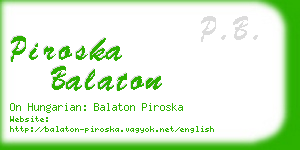 piroska balaton business card